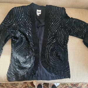 Black Sequin Embellished Jacket